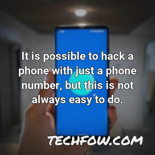 it is possible to hack a phone with just a phone number but this is not always easy to do
