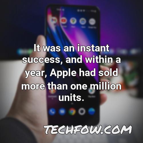 it was an instant success and within a year apple had sold more than one million units