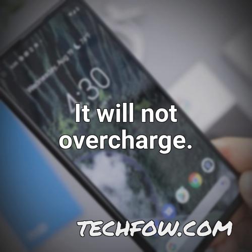 it will not overcharge