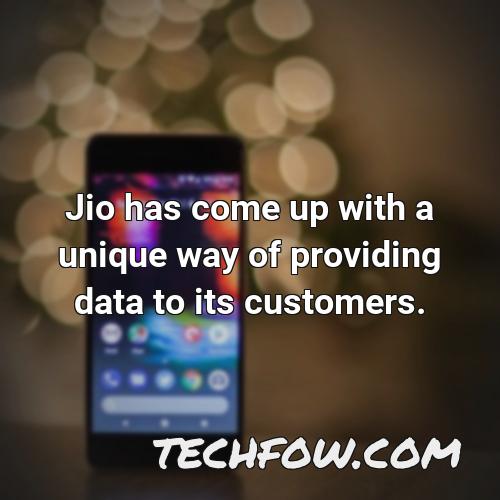 jio has come up with a unique way of providing data to its customers