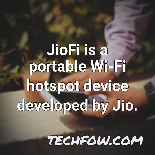 jiofi is a portable wi fi hotspot device developed by jio
