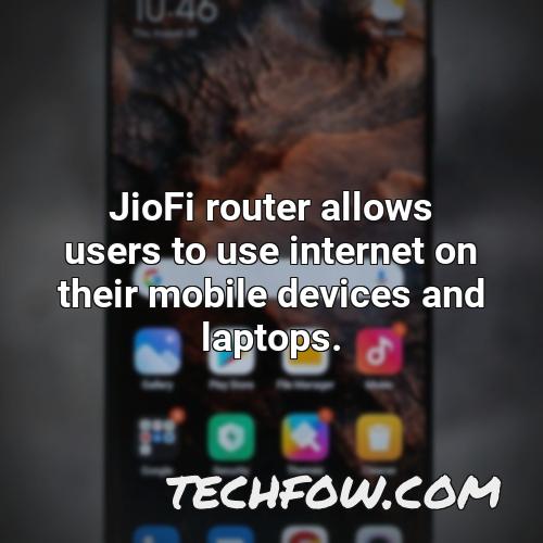 jiofi router allows users to use internet on their mobile devices and laptops
