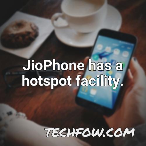 jiophone has a hotspot facility