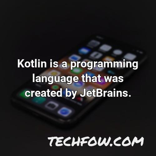 kotlin is a programming language that was created by jetbrains