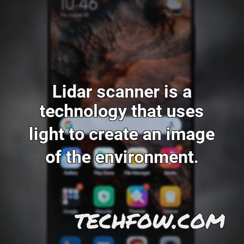 lidar scanner is a technology that uses light to create an image of the environment