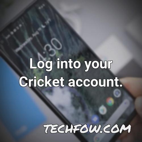 log into your cricket account