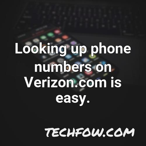 looking up phone numbers on verizon com is easy