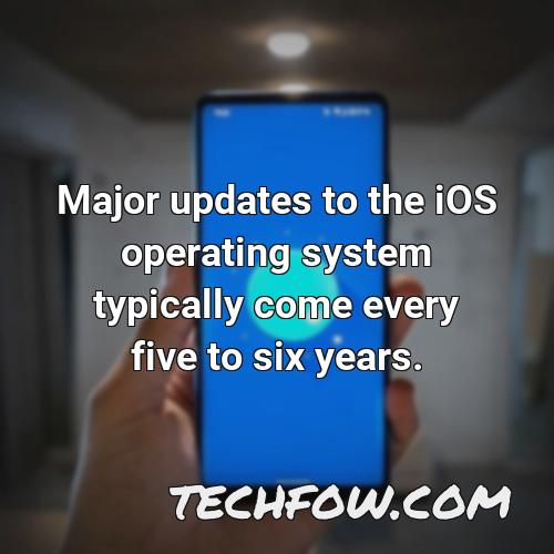 major updates to the ios operating system typically come every five to six years