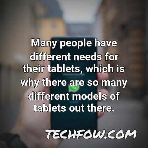 many people have different needs for their tablets which is why there are so many different models of tablets out there
