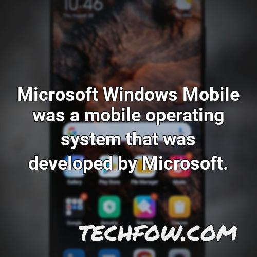 microsoft windows mobile was a mobile operating system that was developed by microsoft