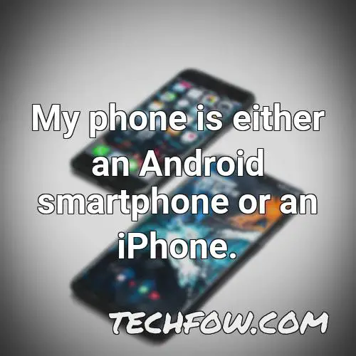 my phone is either an android smartphone or an iphone