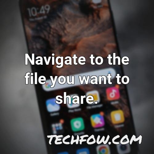 navigate to the file you want to share