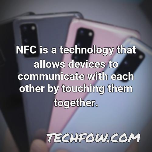 nfc is a technology that allows devices to communicate with each other by touching them together