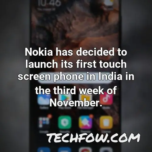 nokia has decided to launch its first touch screen phone in india in the third week of november