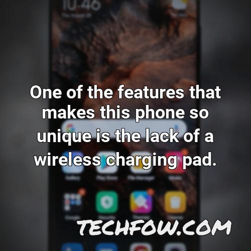 one of the features that makes this phone so unique is the lack of a wireless charging pad