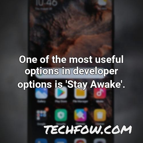 one of the most useful options in developer options is stay awake