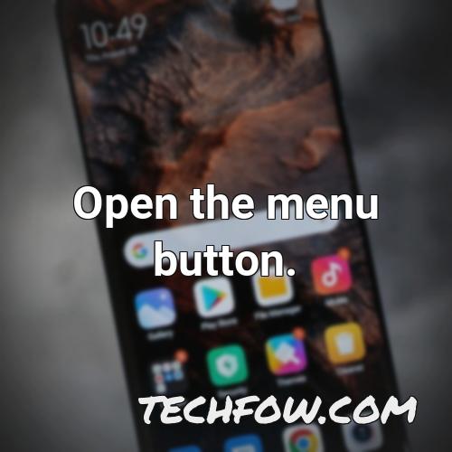 open the menu button