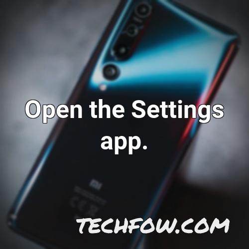 open the settings app