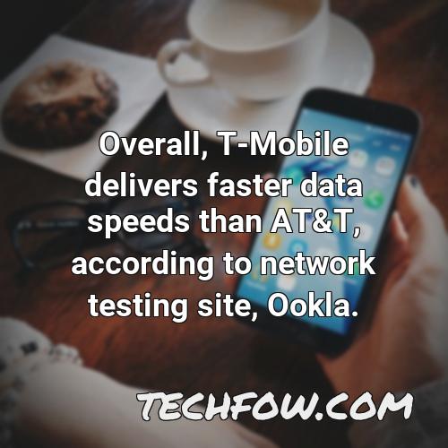 overall t mobile delivers faster data speeds than at t according to network testing site ookla