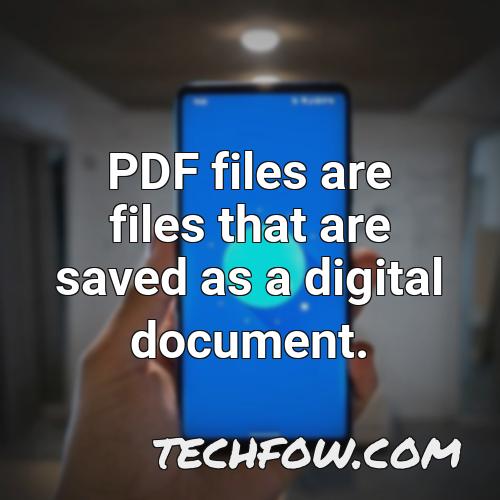 pdf files are files that are saved as a digital document