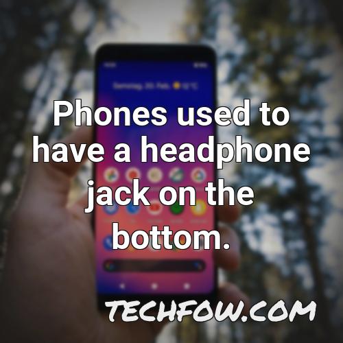 phones used to have a headphone jack on the bottom