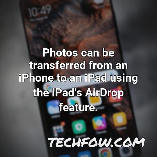 photos can be transferred from an iphone to an ipad using the ipad s airdrop feature