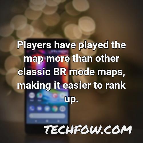players have played the map more than other classic br mode maps making it easier to rank up