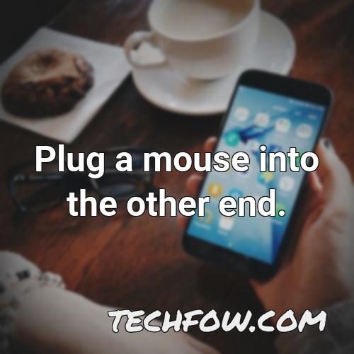 plug a mouse into the other end