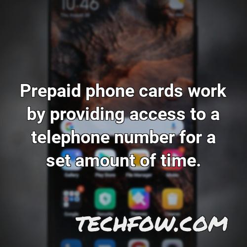 prepaid phone cards work by providing access to a telephone number for a set amount of time