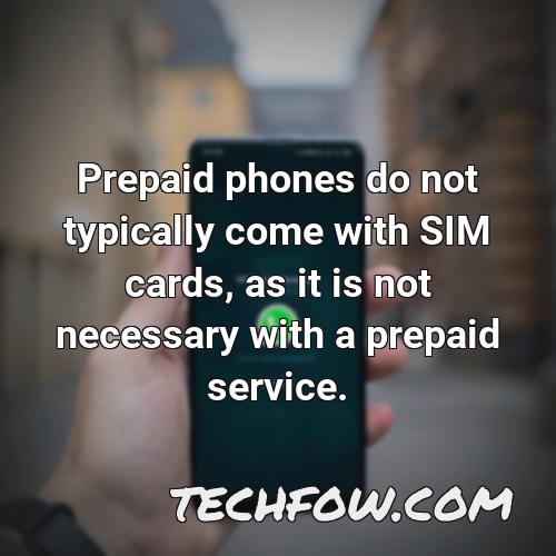 prepaid phones do not typically come with sim cards as it is not necessary with a prepaid service