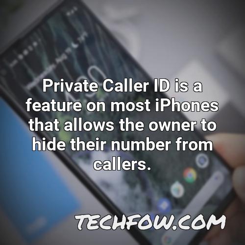 private caller id is a feature on most iphones that allows the owner to hide their number from callers