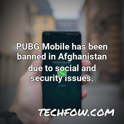 pubg mobile has been banned in afghanistan due to social and security issues
