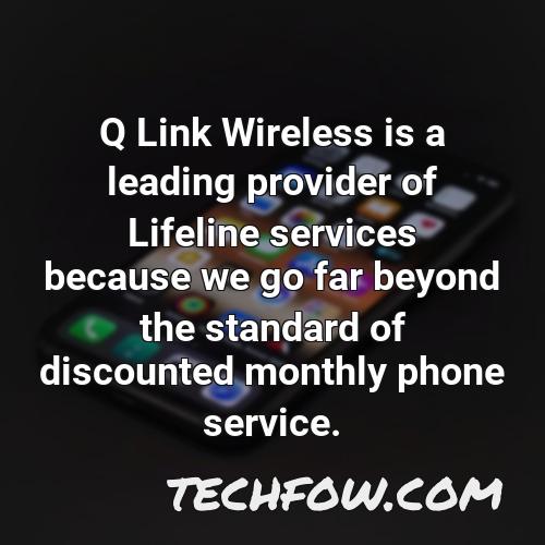 q link wireless is a leading provider of lifeline services because we go far beyond the standard of discounted monthly phone service