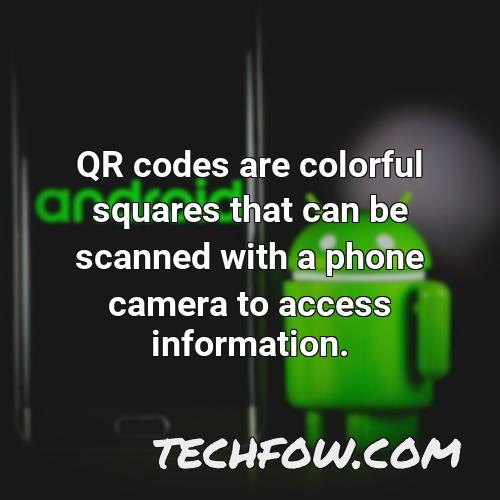 qr codes are colorful squares that can be scanned with a phone camera to access information