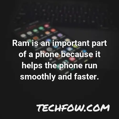 ram is an important part of a phone because it helps the phone run smoothly and faster