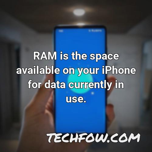 ram is the space available on your iphone for data currently in use