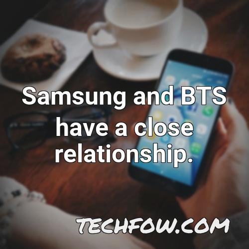 samsung and bts have a close relationship