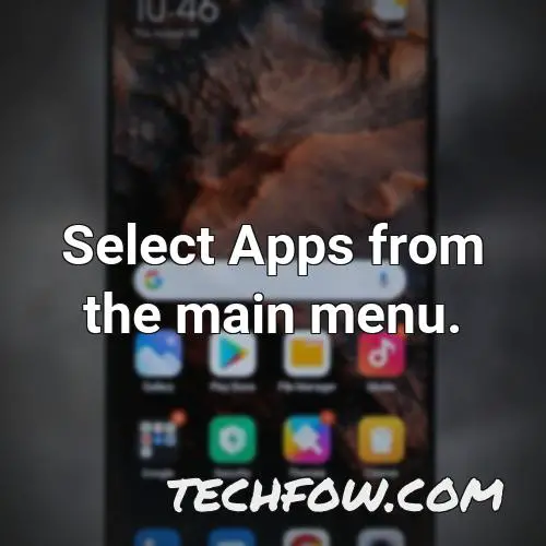 select apps from the main menu