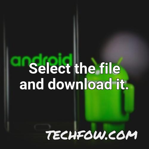 select the file and download it