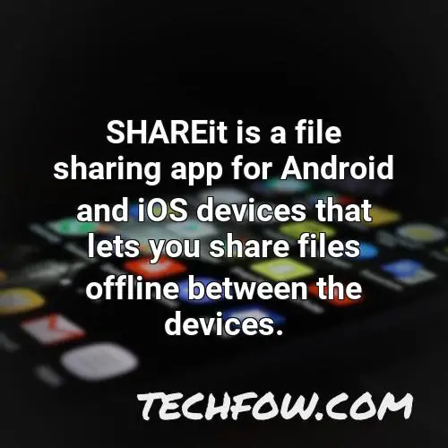 shareit is a file sharing app for android and ios devices that lets you share files offline between the devices