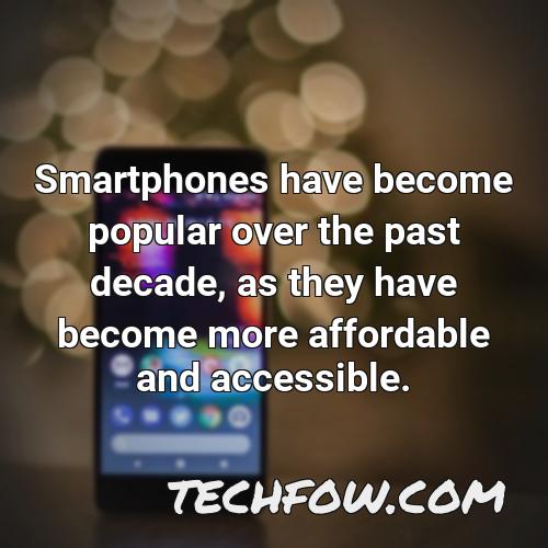 smartphones have become popular over the past decade as they have become more affordable and accessible