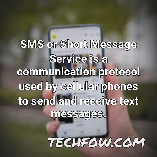 sms or short message service is a communication protocol used by cellular phones to send and receive text messages