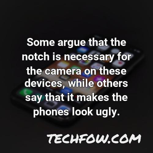 some argue that the notch is necessary for the camera on these devices while others say that it makes the phones look ugly