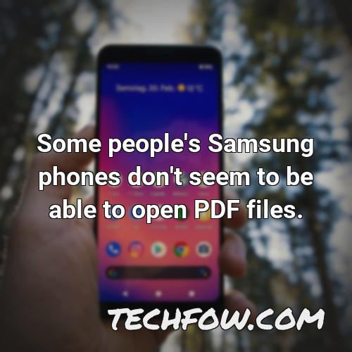 some people s samsung phones don t seem to be able to open pdf files