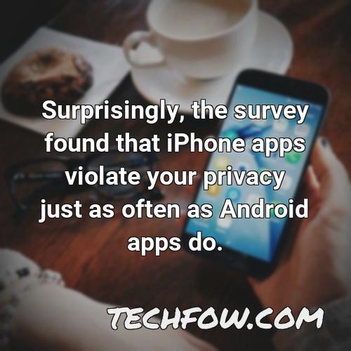 surprisingly the survey found that iphone apps violate your privacy just as often as android apps do