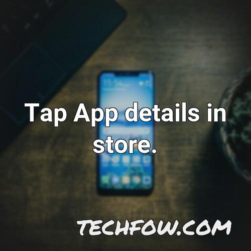 tap app details in store