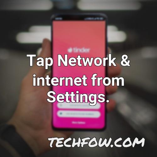 tap network internet from settings
