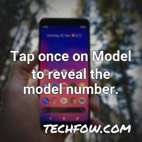 tap once on model to reveal the model number