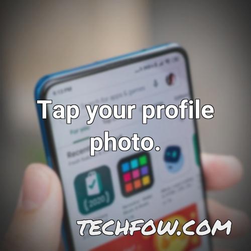 tap your profile photo