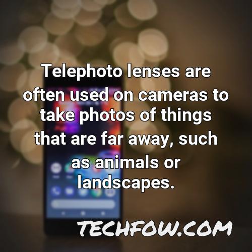telephoto lenses are often used on cameras to take photos of things that are far away such as animals or landscapes